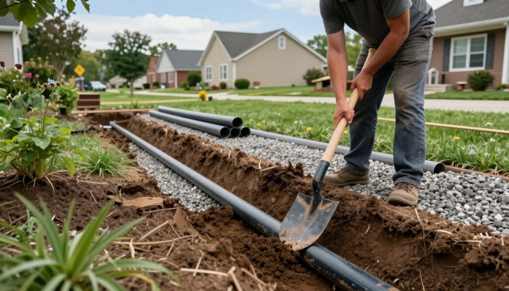French drain installation process French drain installation process