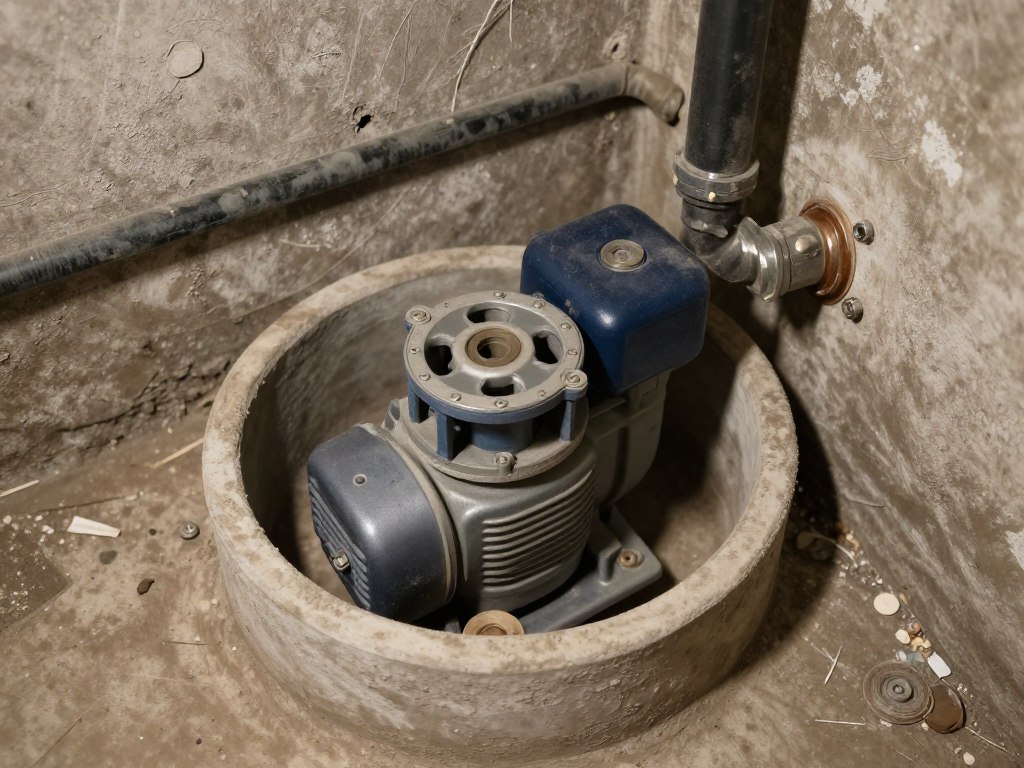 sump pump basin installation in basement