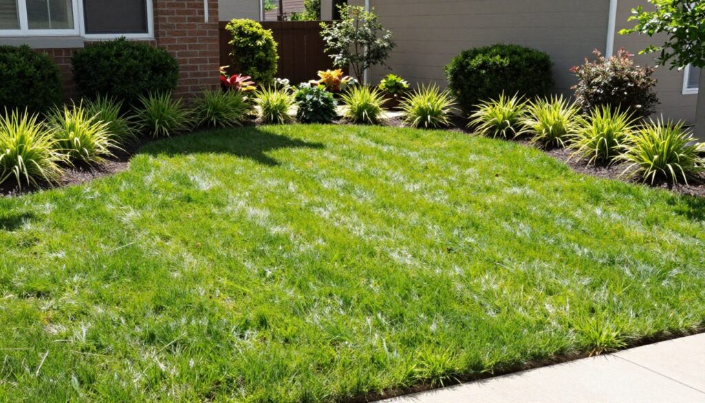 well-maintained residential yard with proper drainage