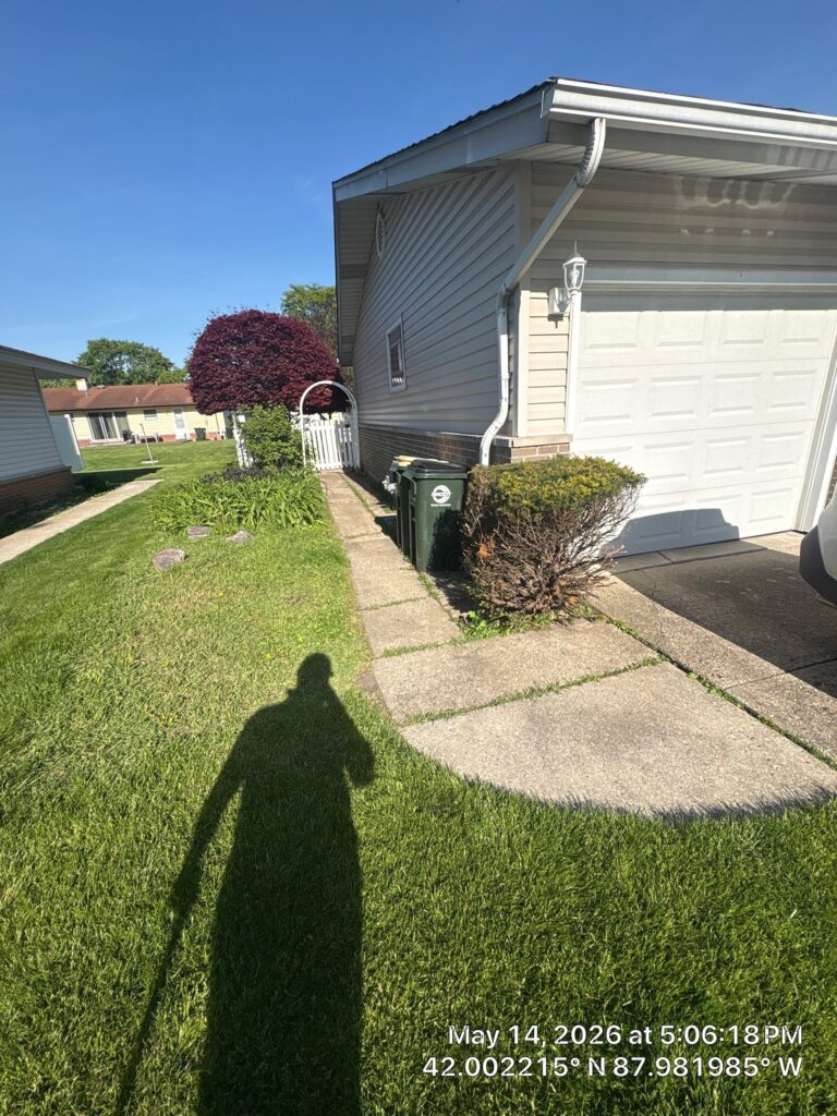Before paver walkway installation at a Mount Prospect home