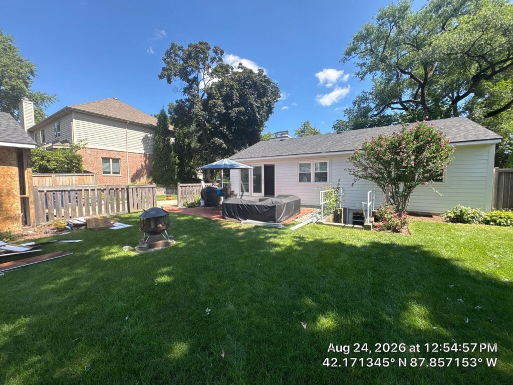 Backyard before paver patio installation