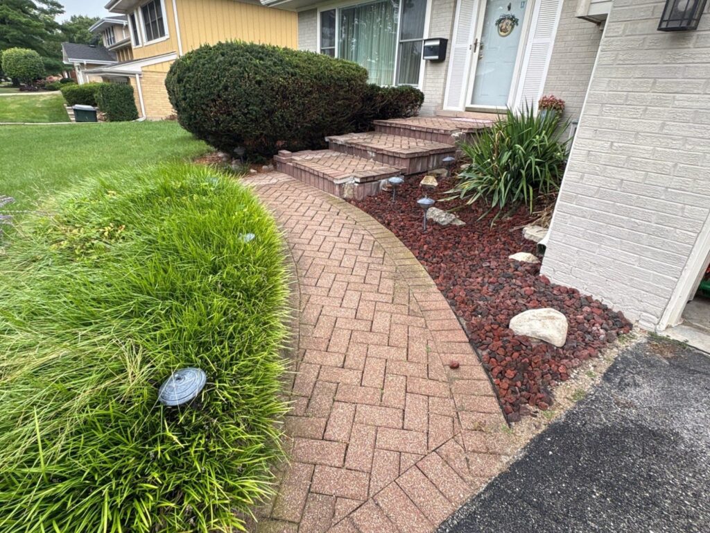 Walkway before paver installation