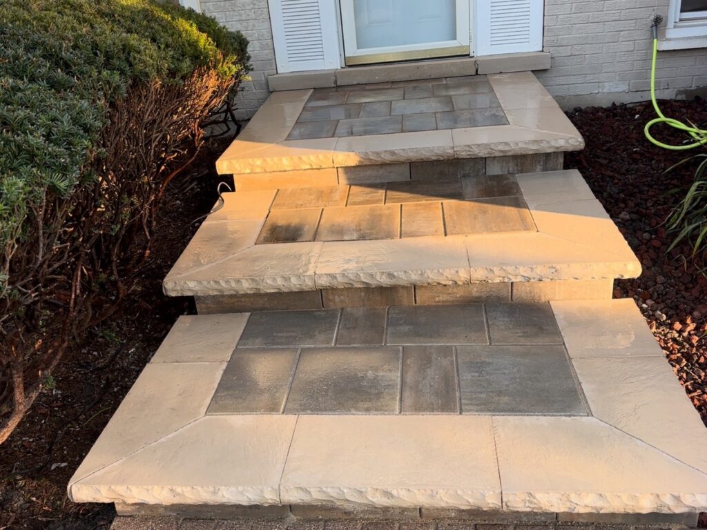 New paver front steps