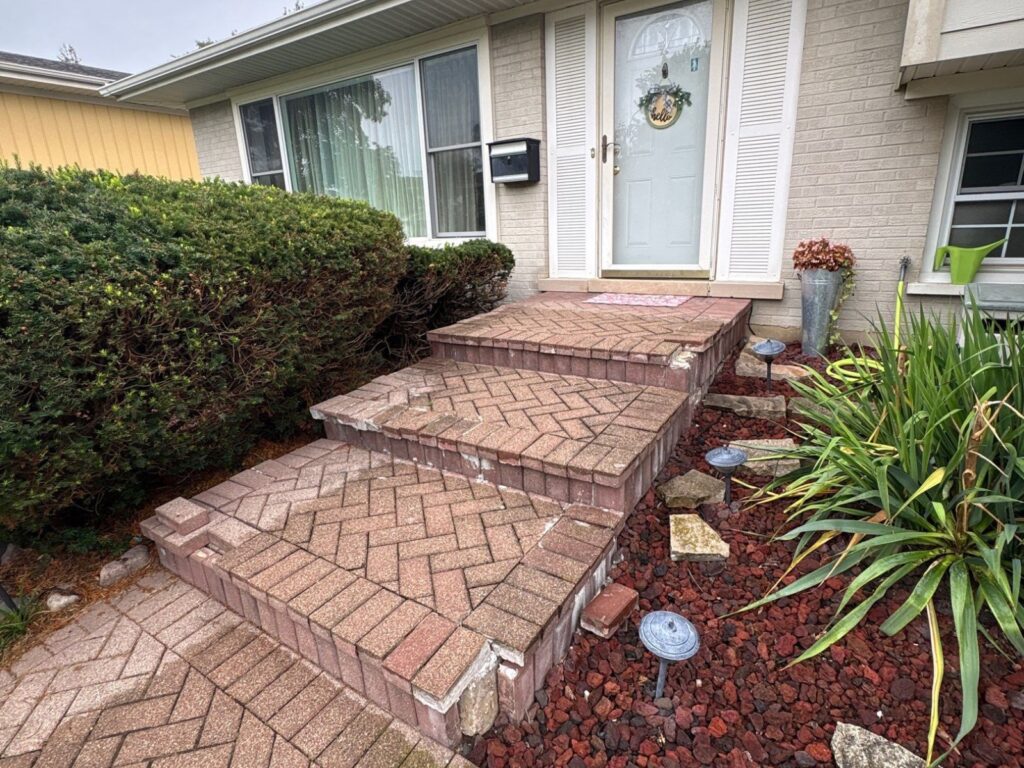 Front steps before paver installation